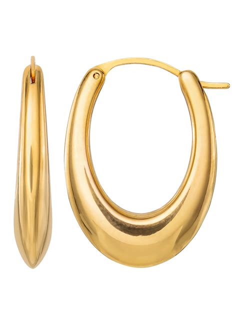 yellow gold hoop earrings chanel|solid yellow gold hoop earrings.